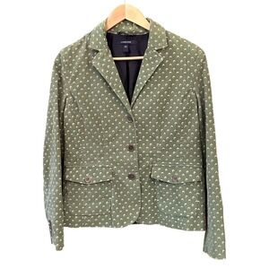 Lands' End Floral Corduroy Blazer Jacket Cottagecore Academia Size 8 Preppy